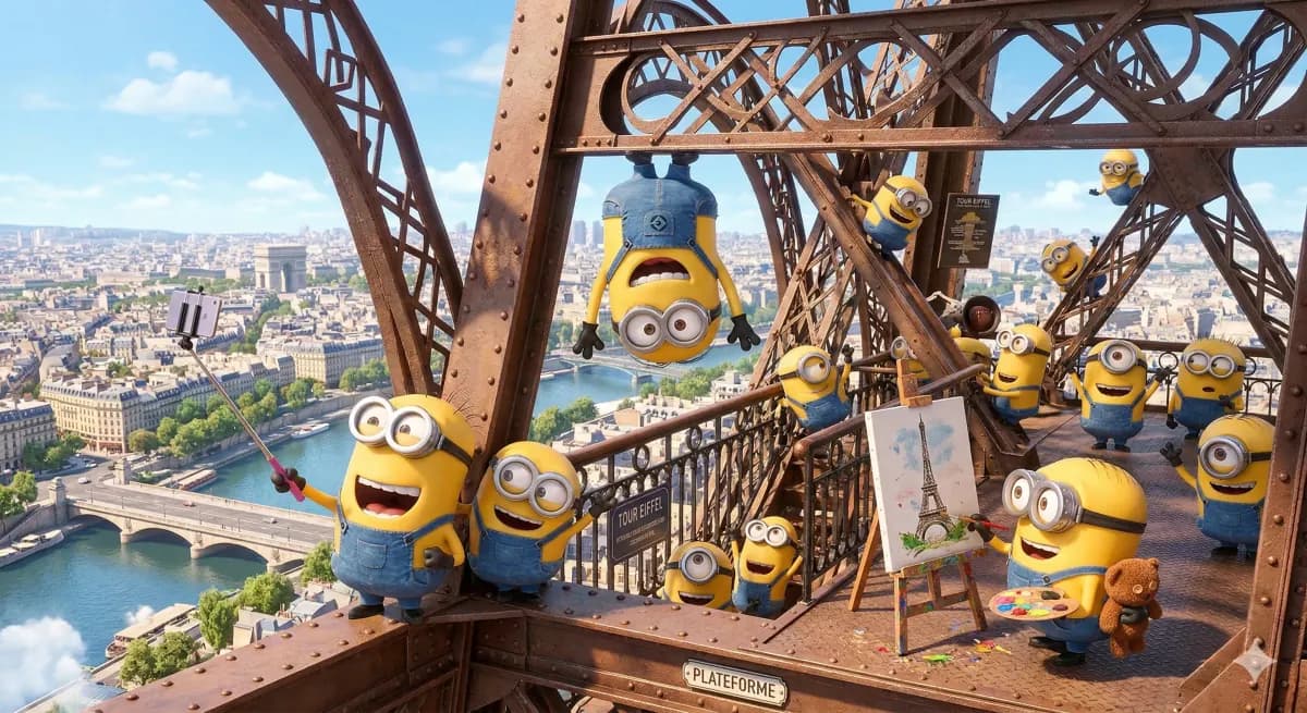 Minions at the Eiffel Tower