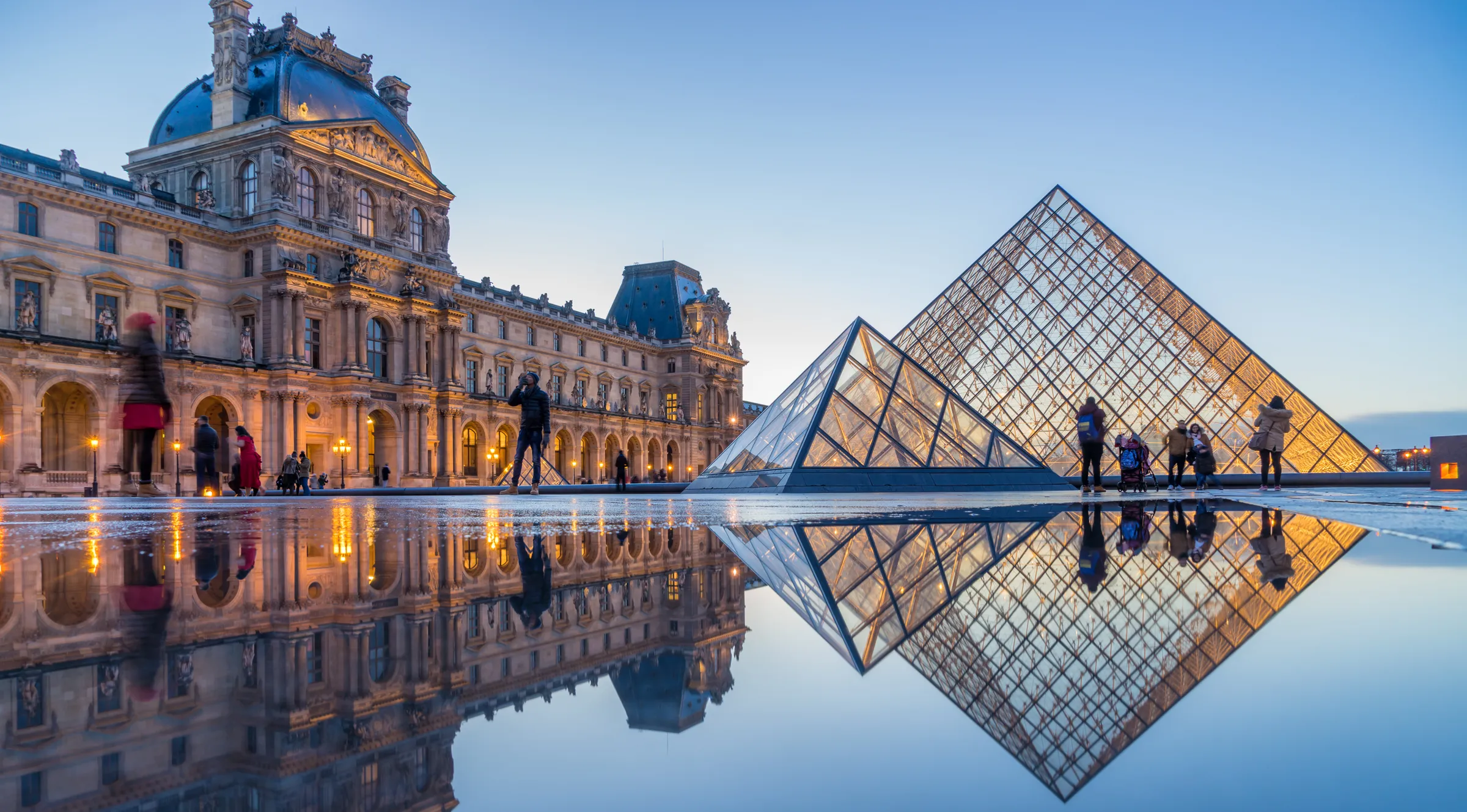 The Louvre at evening
